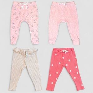 Zara & Owlivia Girls Leggings & Jogger Bundle of 4 Pants 12–18M – Organic Cotton